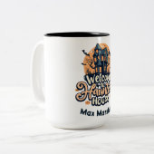 ウェルカム幽霊のよく出る・トゥ・ハウス – Batty for You ツートーンマグカップ (正面左)