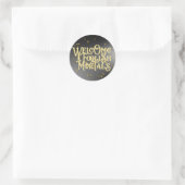 ウェルカム愚かなおもしろい引用文スカルゴーリッシュ ラウンドシール (バッグ)