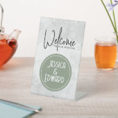 ウェルカム披露宴結婚グリーンエレガントズ 台座サイン (インサイチュ)