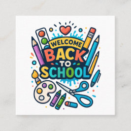 ウェルカム新学期おもしろいアートデザイン スクエア名刺