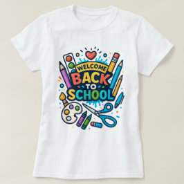 ウェルカム新学期おもしろいアートデザイン Tシャツ