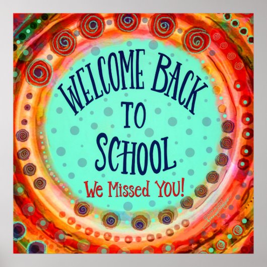 ウェルカム新学期おもしろいカラフルインスピレーション ポスター (正面)