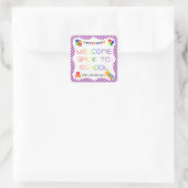 ウェルカム新学期の最初の日の学校のシール スクエアシール (バッグ)