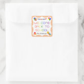 ウェルカム新学期の最初の日の学校のシール スクエアシール (バッグ)