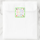 ウェルカム新学期の最初の日の学校のシール スクエアシール (バッグ)