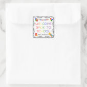 ウェルカム新学期の最初の日の学校のシール スクエアシール (バッグ)