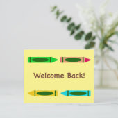 ウェルカム新学期カスタムカラーズクレヨン ポストカード (スタンド正面)