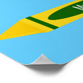 ウェルカム新学期クレヨンonブルーポスター ポスター (角)