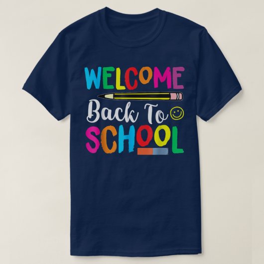 ウェルカム新学期スクール初日アパレアル Tシャツ (デザイン正面)