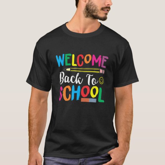 ウェルカム新学期スクール初日アパレアルT Tシャツ (正面)
