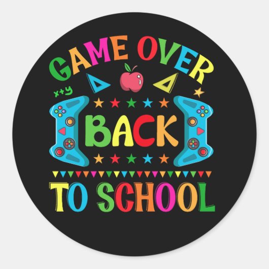 ウェルカム新学期タイポグラフィtシャツデザインb ラウンドシール (正面)