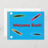 ウェルカム新学期ノートブッククレヨン ポストカード (正面/裏面)