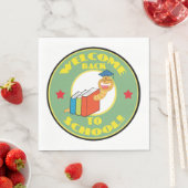 ウェルカム新学期ブックワーム スタンダードランチョンナプキン (インサイチュ)