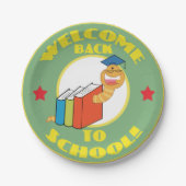ウェルカム新学期ブックワーム ペーパープレート (正面)