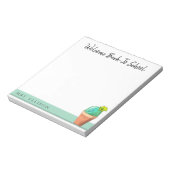 ウェルカム新学期ポッテッドフラワーサボテンカスタム ノートパッド (回転)