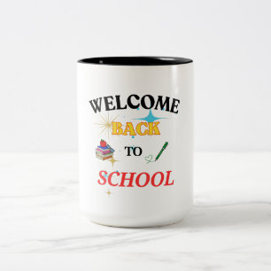 ウェルカム新学期マグカップ – おもしろい&コカラフルーヒー ツートーンマグカップ
