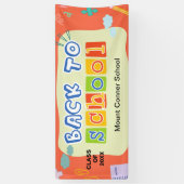 ウェルカム新学期レッドバックグラウンドバナー 横断幕 (縦)