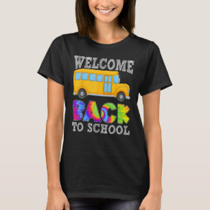 ウェルカム新学期交通学校バスD Tシャツ