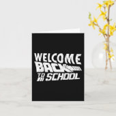 ウェルカム新学期初日の学校先生 カード (黄色い花)