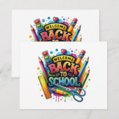 ウェルカム新学期初日の学校先生 セーブザデート (正面/裏面)