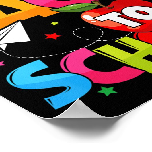 ウェルカム新学期初日の学校先生 ポスター (角)