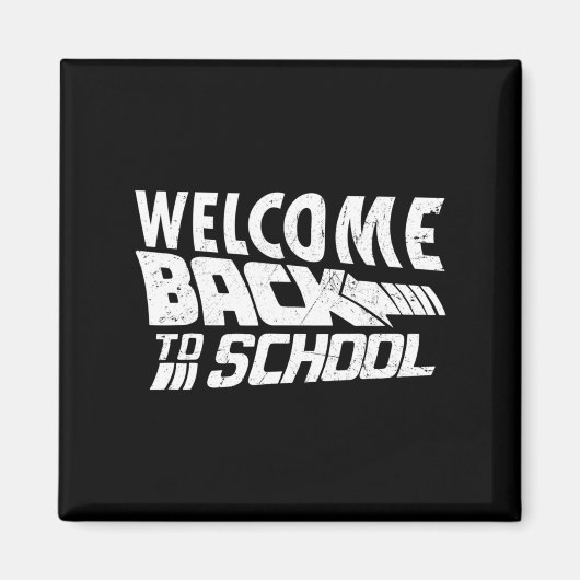 ウェルカム新学期初日の学校先生 マグネット (正面)
