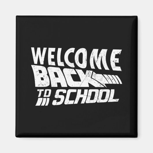 ウェルカム新学期初日の学校先生 マグネット (正面)