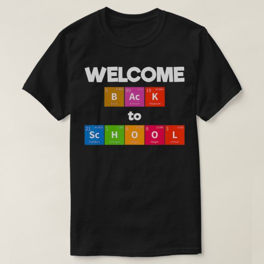ウェルカム新学期化学先生 Tシャツ (デザイン正面)