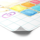 ウェルカム新学期幼稚園アートクラスかわいい ポスター (角)