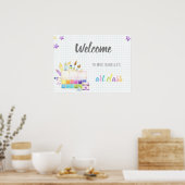 ウェルカム新学期幼稚園アートクラスかわいい ポスター (キッチン)