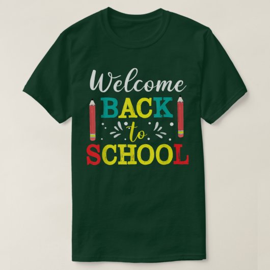 ウェルカム新学期第一学生学校の日 Tシャツ (デザイン正面)