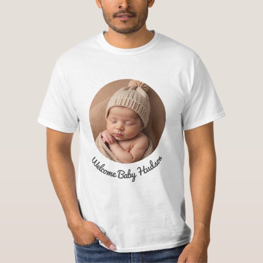 ウェルカム新生児の女の子または男の子、ウェルカムベビー Tシャツ (正面)