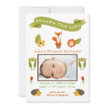 ウェルカム新生児ウッドランド – 誕生のお知らせ