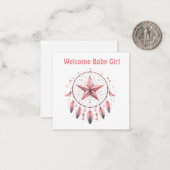 ウェルカム新生児ガールカード ノートカード (正面/裏面インサイチュ)