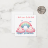 ウェルカム新生児ガールカード ノートカード (正面/裏面インサイチュ)