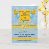 ウェルカム新生児ボーイアクアリウスおめでとう カード (黄色い花)