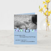 ウェルカム新生児ボーイグリーティングカード カード (黄色い花)