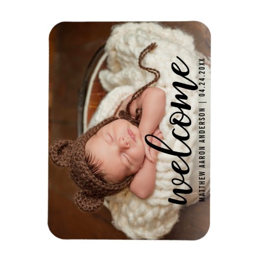ウェルカム新生児発表Blk マグネット (縦)