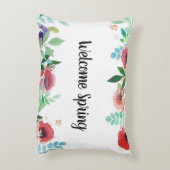 ウェルカム春水彩フラワーアクセント枕 アクセントクッション (裏面(縦))