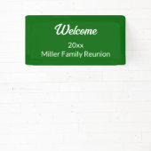 ウェルカム深いグリーンアンドホワイトネームファミリー懇親会 横断幕 (インサイチュ)