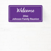 ウェルカム王室のパープルとホワイトネームファミリー懇親会 横断幕 (インサイチュ)