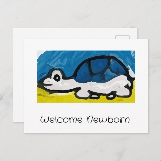ウェルカム生まれたばかりのカメ ポストカード (正面/裏面)