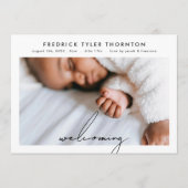 ウェルカム生まれたばかりのフォトコラージュベビー誕生 案内状 (正面)