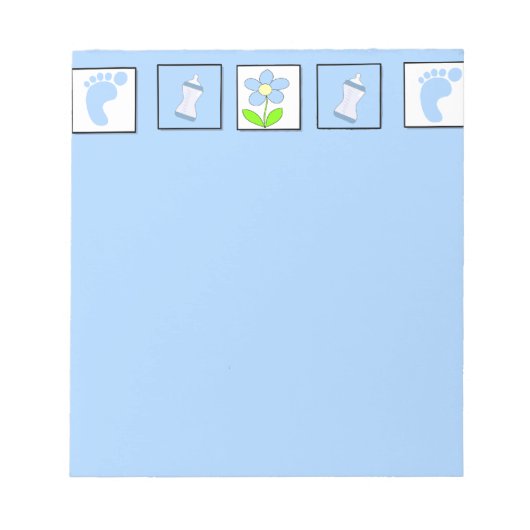 ウェルカム男の赤ちゃんまたはボーイベビーシャワー ノートパッド (正面)