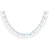 ウェルカム男の赤ちゃんブルーエレファントシャワースプリンクル バンティングフラッグ (全)