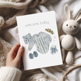 ウェルカム男の赤ちゃんボホーおめでとうカード カード