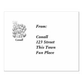 ウェルカム男の赤ちゃん子犬とバルーンデザイン ラバースタンプ (インプリント)