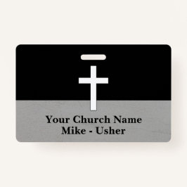 ウェルカム白黒クリスチャンチャーチアッシャー バッジ