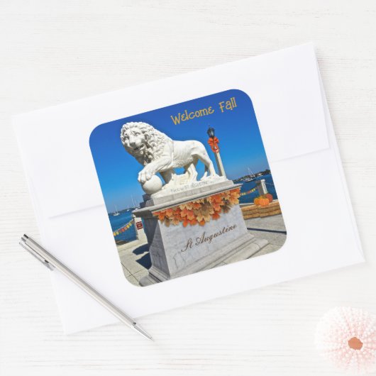 ウェルカム秋コースタルセントオーガスティンフロリダ スクエアシール (封筒)