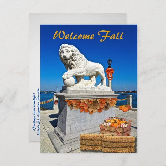 ウェルカム秋コースタルセントオーガスティンフロリダ ポストカード (正面/裏面)
